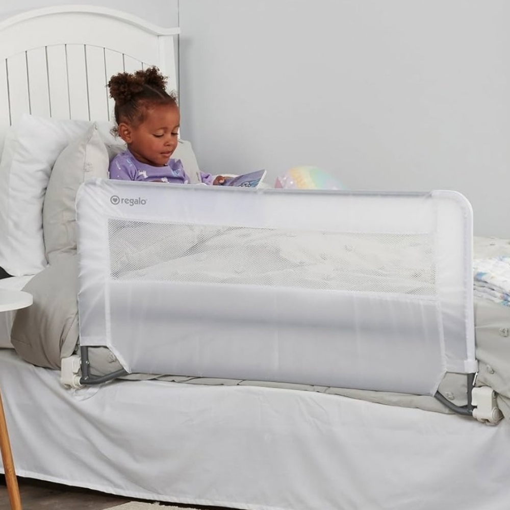 Regalo Swing Down Bedrail Child Toddler Sleep Safety Bed Guard White